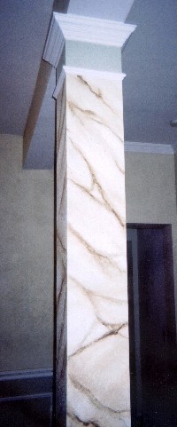 Fauxed marble column