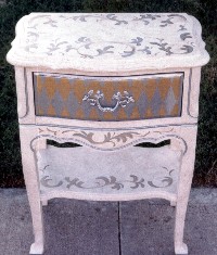 Refinished and hand painted side table