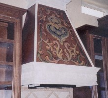 Hand painted frieze on vent hood
